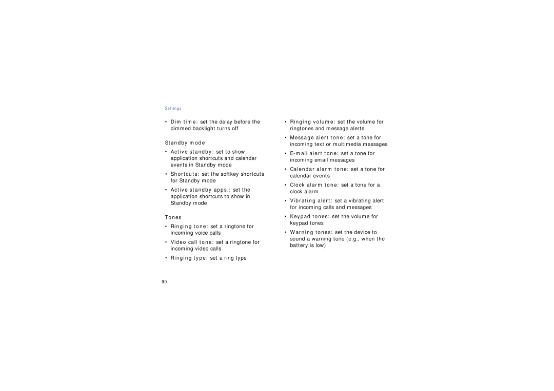 Samsung SGH-G810EACVIA, SGH-G810EACDBT, SGH-G810EAAVIA manual Shortcuts set the softkey shortcuts for Standby mode 