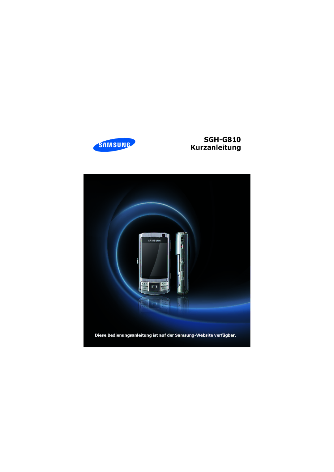 Samsung SGH-G810EAAVIA, SGH-G810EACVIA, SGH-G810EACDBT manual SGH-G810 Kurzanleitung 