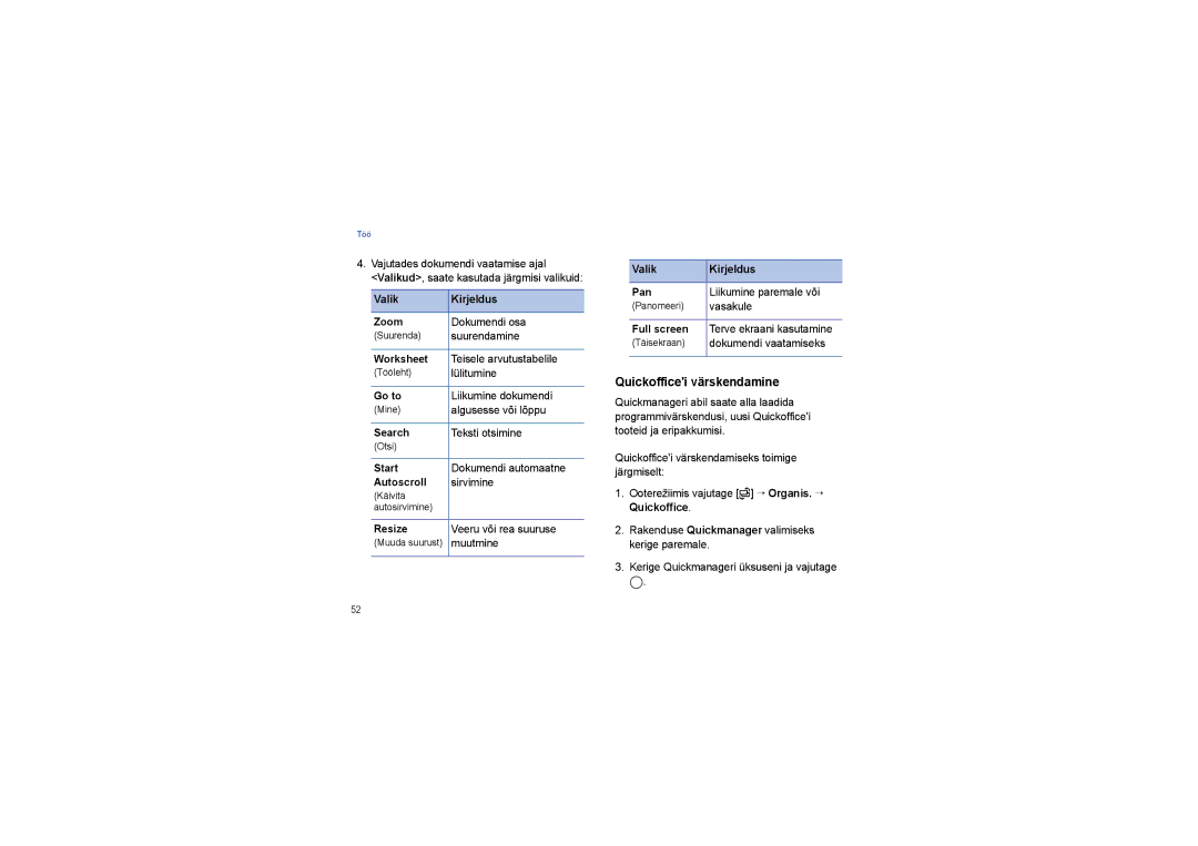 Samsung SGH-I450OKASEB, SGH-I450ABASEB manual Quickofficei värskendamine 