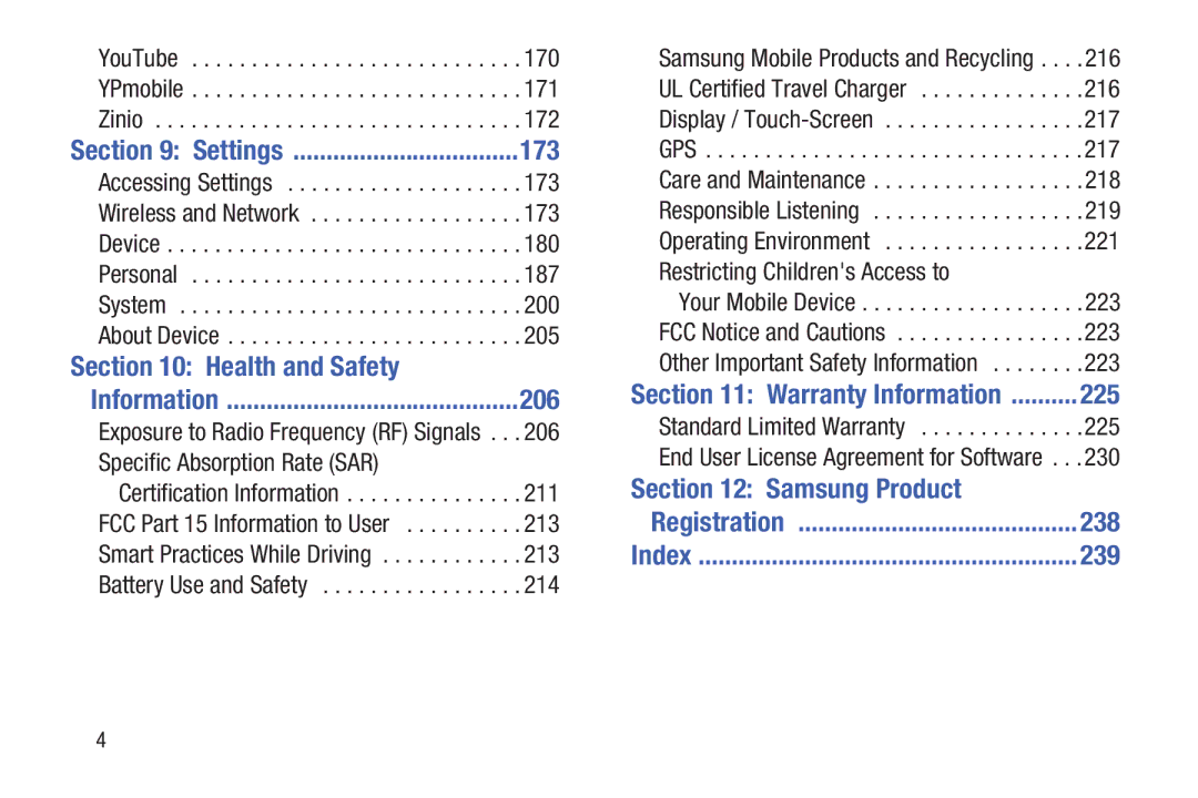 Samsung SGH-I497ZSAATT user manual Health and Safety, Samsung Product 