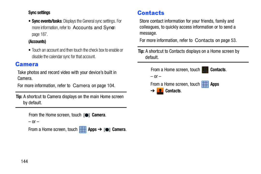 Samsung SGH-I497ZSAATT user manual Sync settings, Accounts 