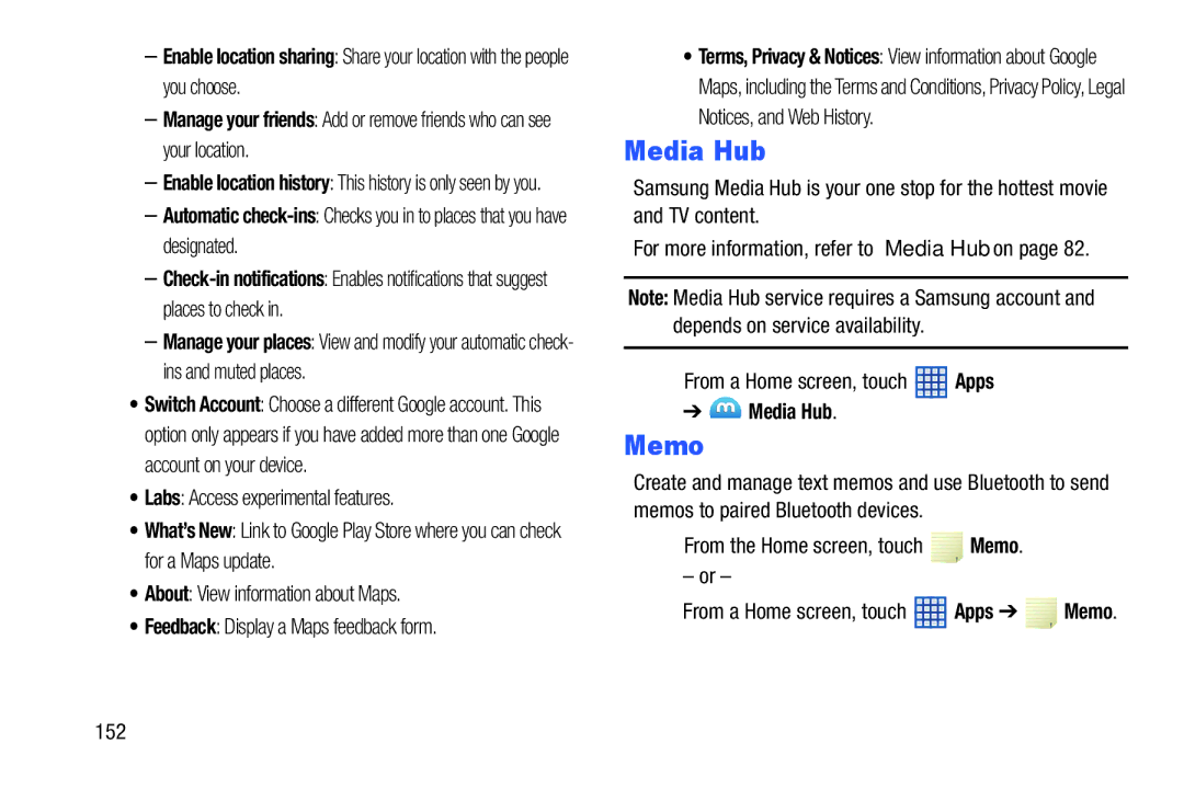 Samsung SGH-I497ZSAATT user manual  From the Home screen, touch Memo, From a Home screen, touch Apps Memo 