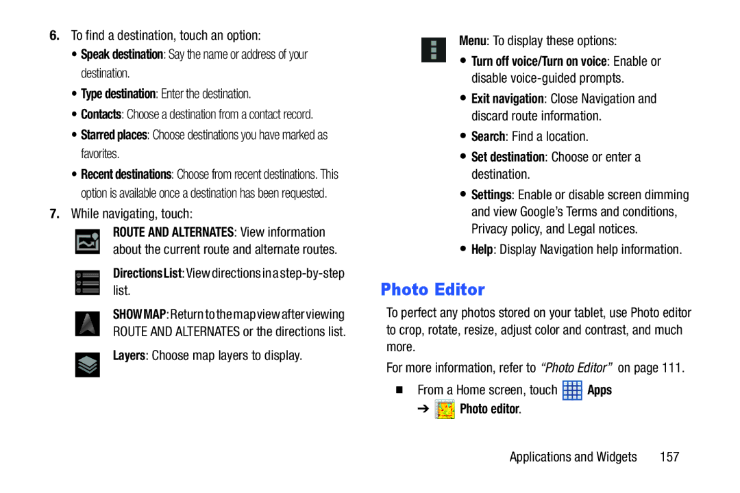 Samsung SGH-I497ZSAATT user manual Set destination Choose or enter a destination 