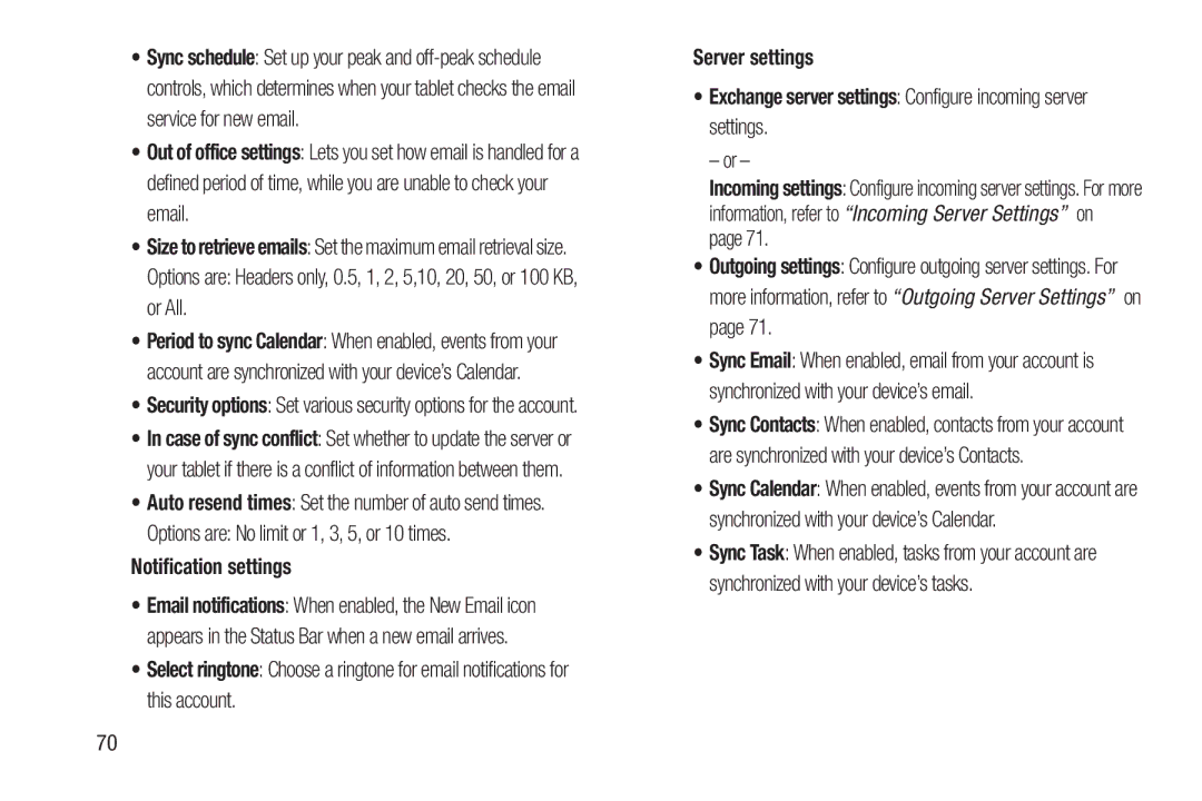 Samsung SGH-I497ZSAATT user manual Notification settings, Auto resend times Set the number of auto send times 