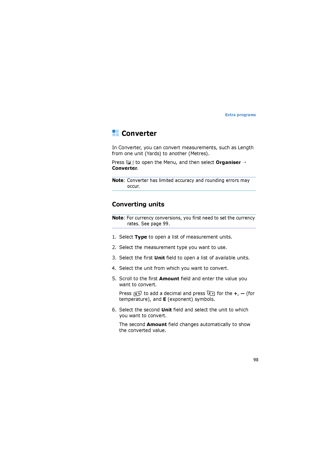 Samsung SGH-I520DKVVGR, SGH-I520DKAXET, SGH-I520DKVOMN, SGH-I520DKASER manual Converter, Converting units 