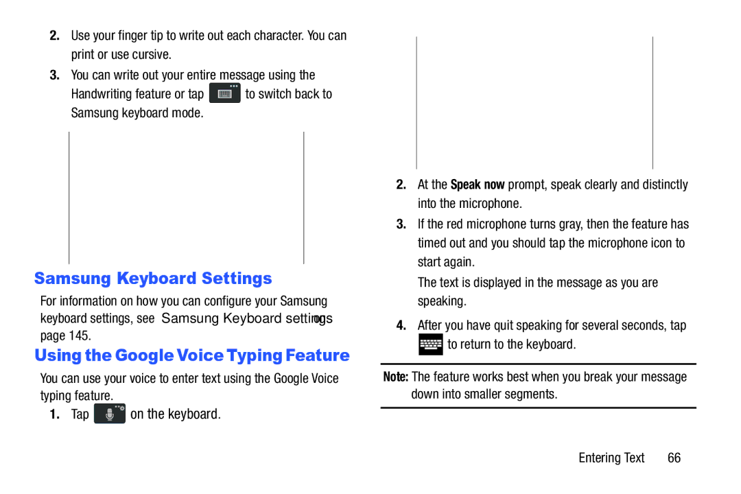 Samsung SGH-I537_UM user manual Samsung Keyboard Settings, To return to the keyboard 