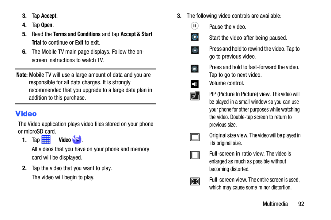 Samsung SGH-I537_UM user manual Tap Accept, Tap Open, Tap Video 