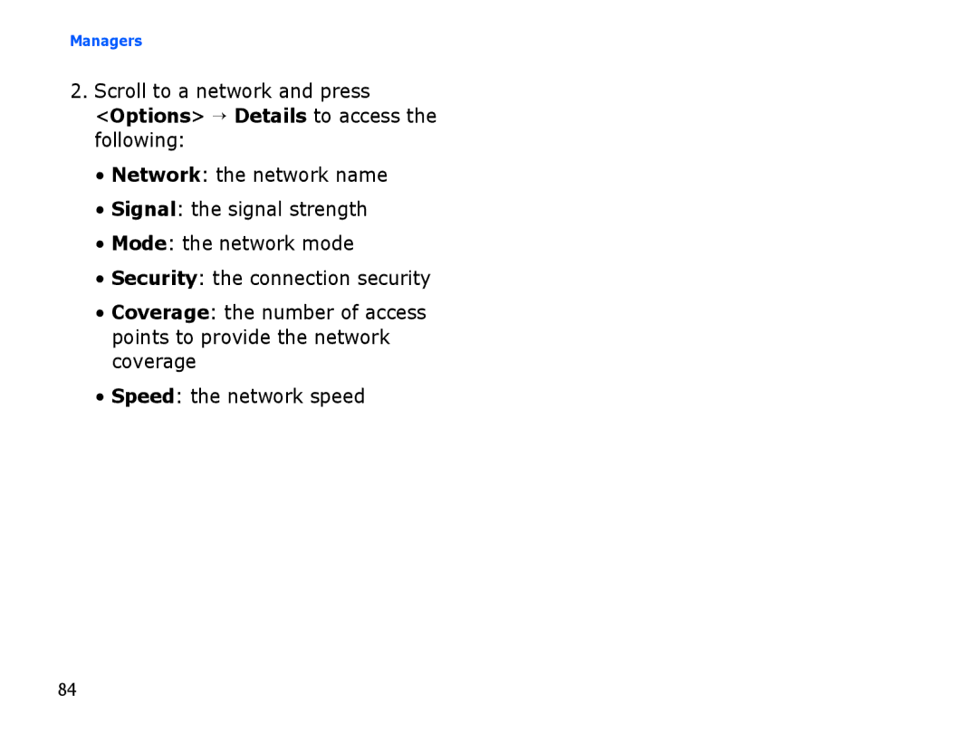 Samsung SGH-I550DKFARB, SGH-I550DKFXSG, SGH-I550DKWARB, SGH-I550DKWTUR, SGH-I550DKWMED manual Scroll to a network and press 