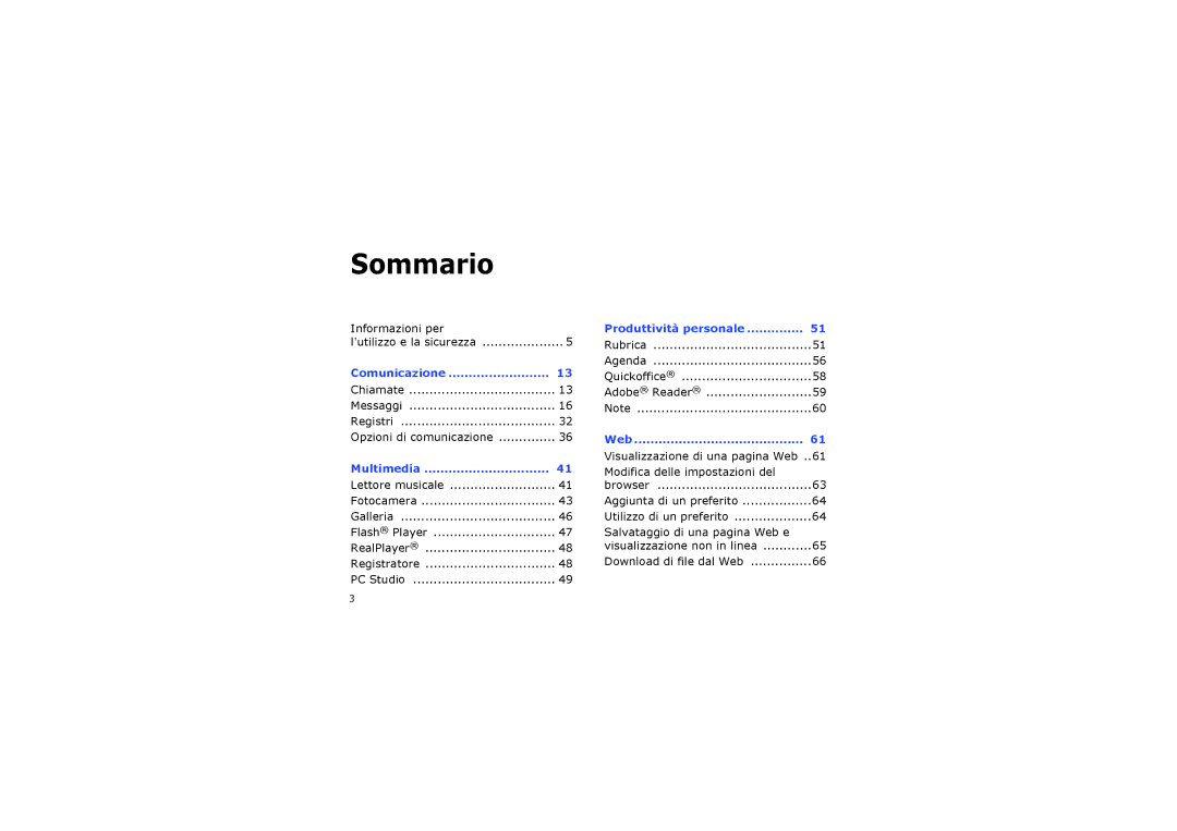 Samsung SGH-I560ZKVVOD, SGH-I560ZKVOMN, SGH-I560ZSVOMN manual Sommario 