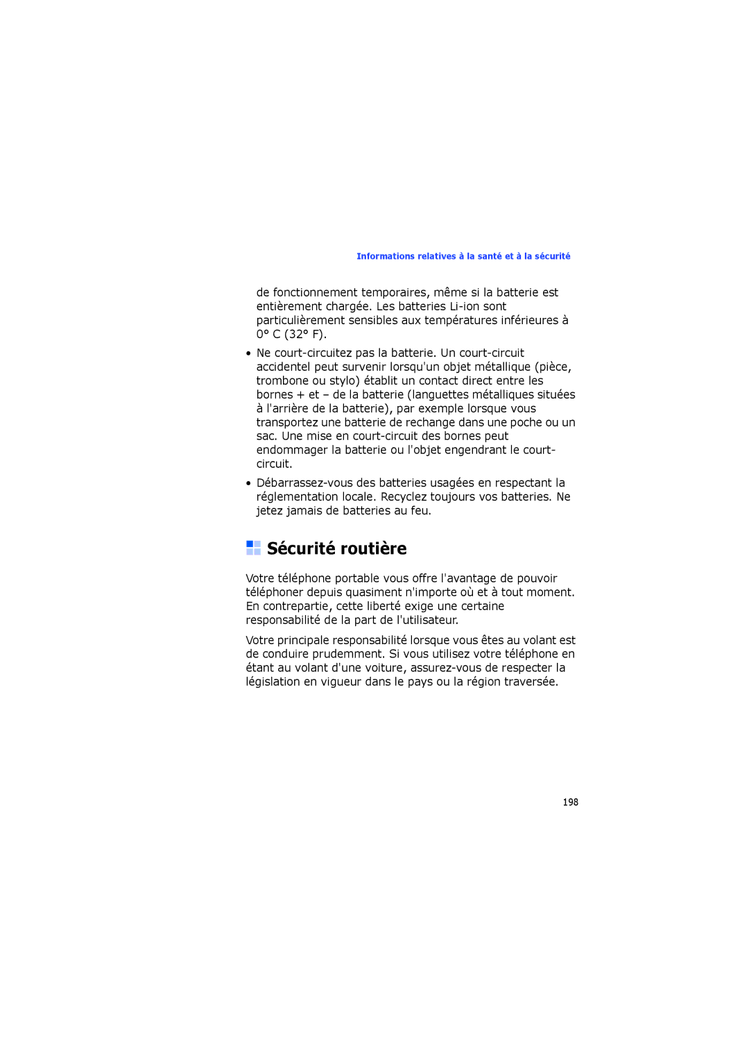 Samsung SGH-I560ZKVSFR manual Sécurité routière 