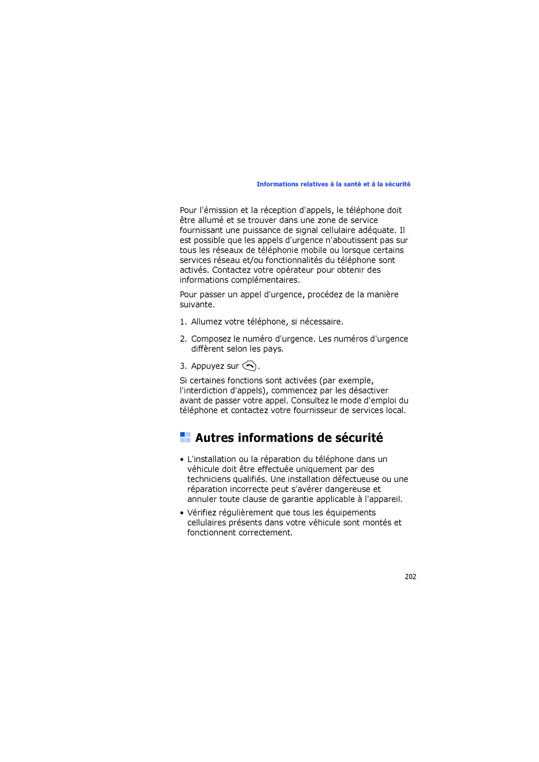 Samsung SGH-I560ZKVSFR manual Autres informations de sécurité 