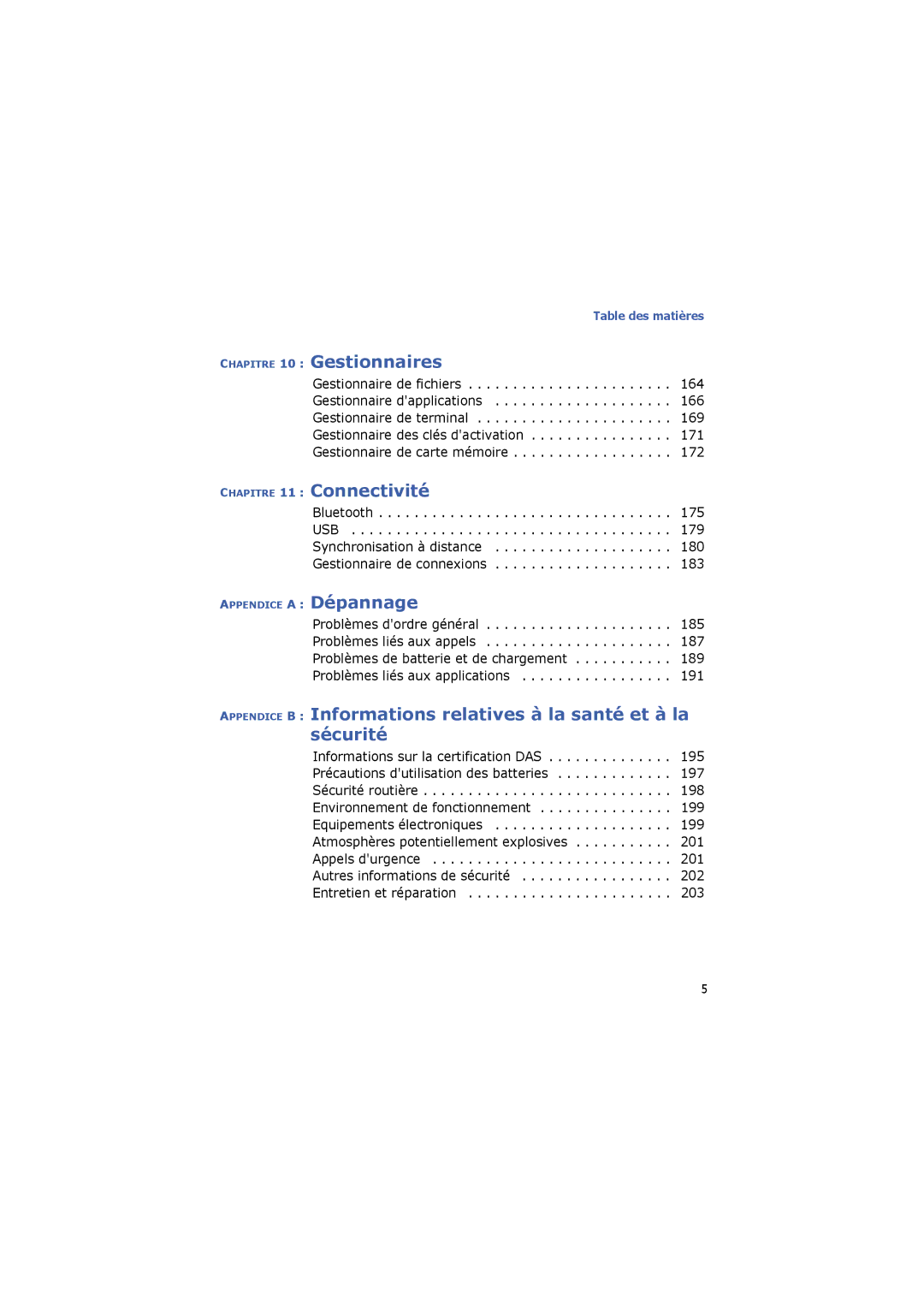 Samsung SGH-I560ZKVSFR manual Chapitre 10 Gestionnaires 