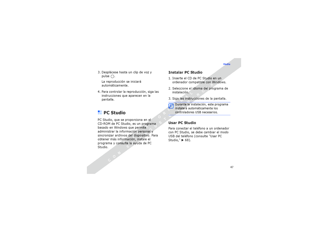 Samsung SGH-I560ZKVATL, SGH-I560ZSVATL manual Instalar PC Studio, Usar PC Studio 