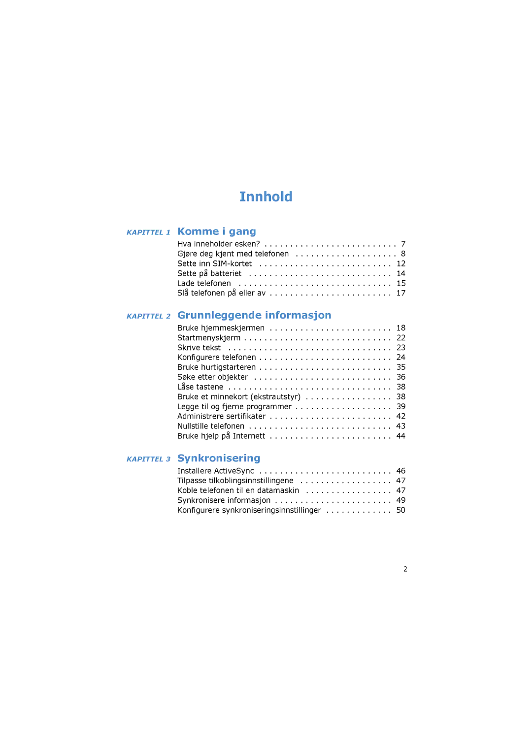 Samsung SGH-I600LKAXEE, SGH-I600LKUXEE manual Innhold 