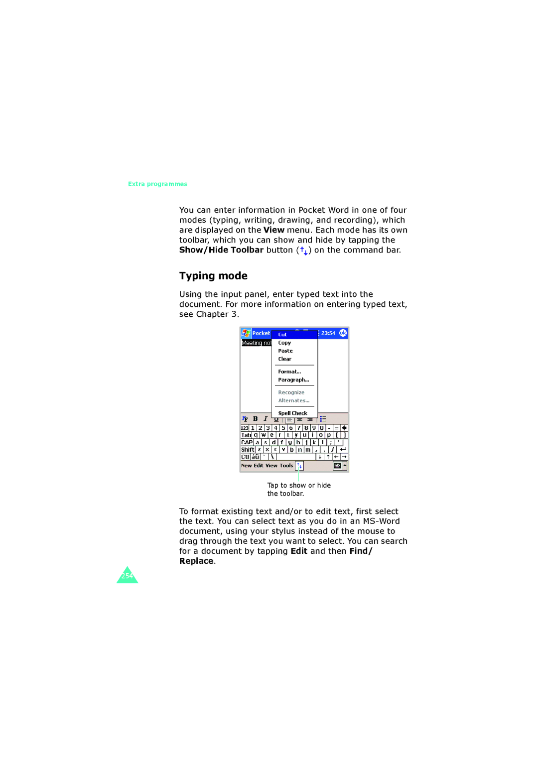 Samsung SGH-I700 manual Typing mode 