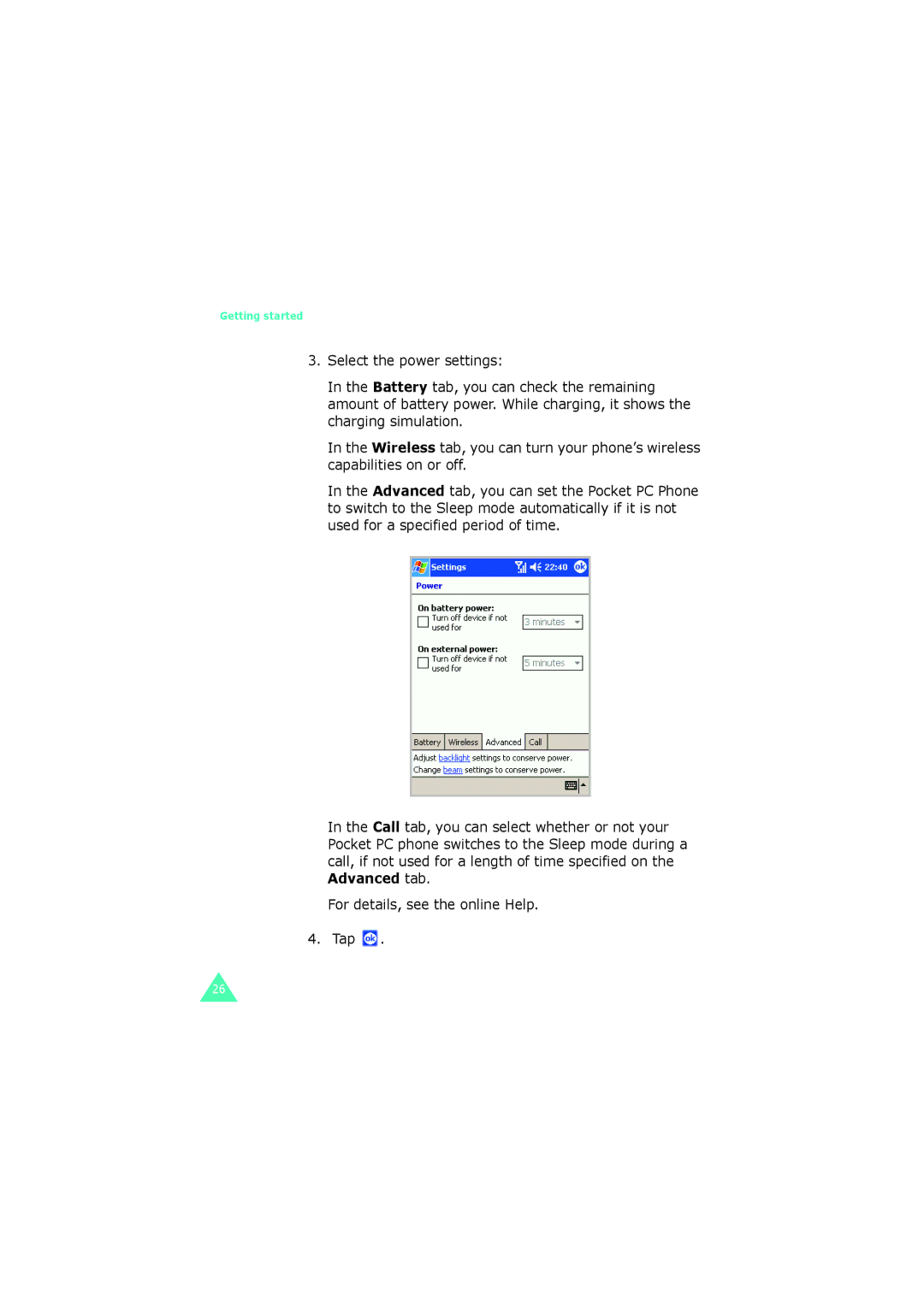 Samsung SGH-I700 manual Getting started 