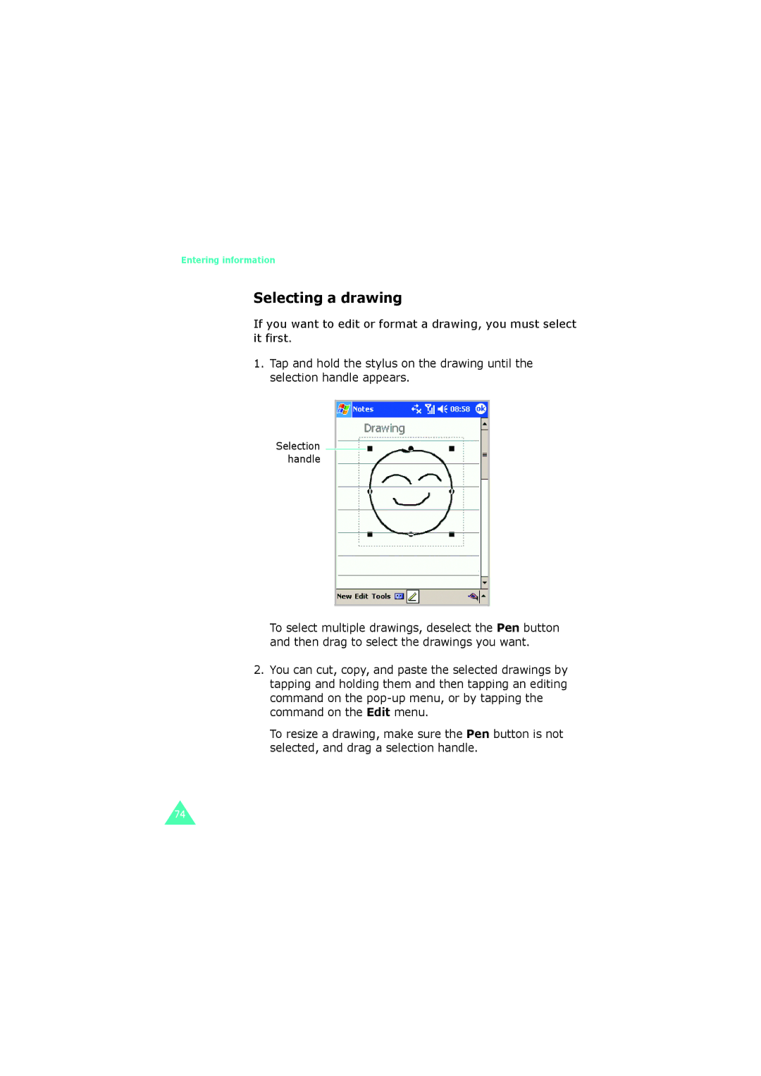 Samsung SGH-I700 manual Selecting a drawing 