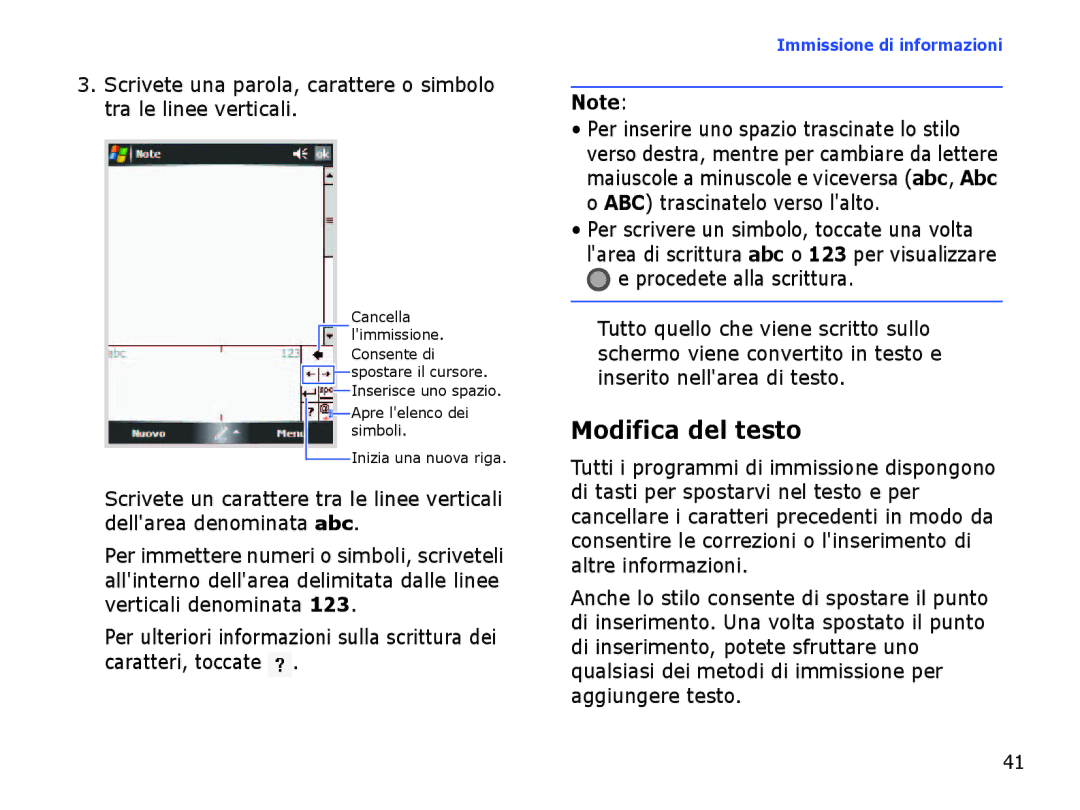 Samsung SGH-I710ZSAITV, SGH-I710ZSATIM manual Modifica del testo 