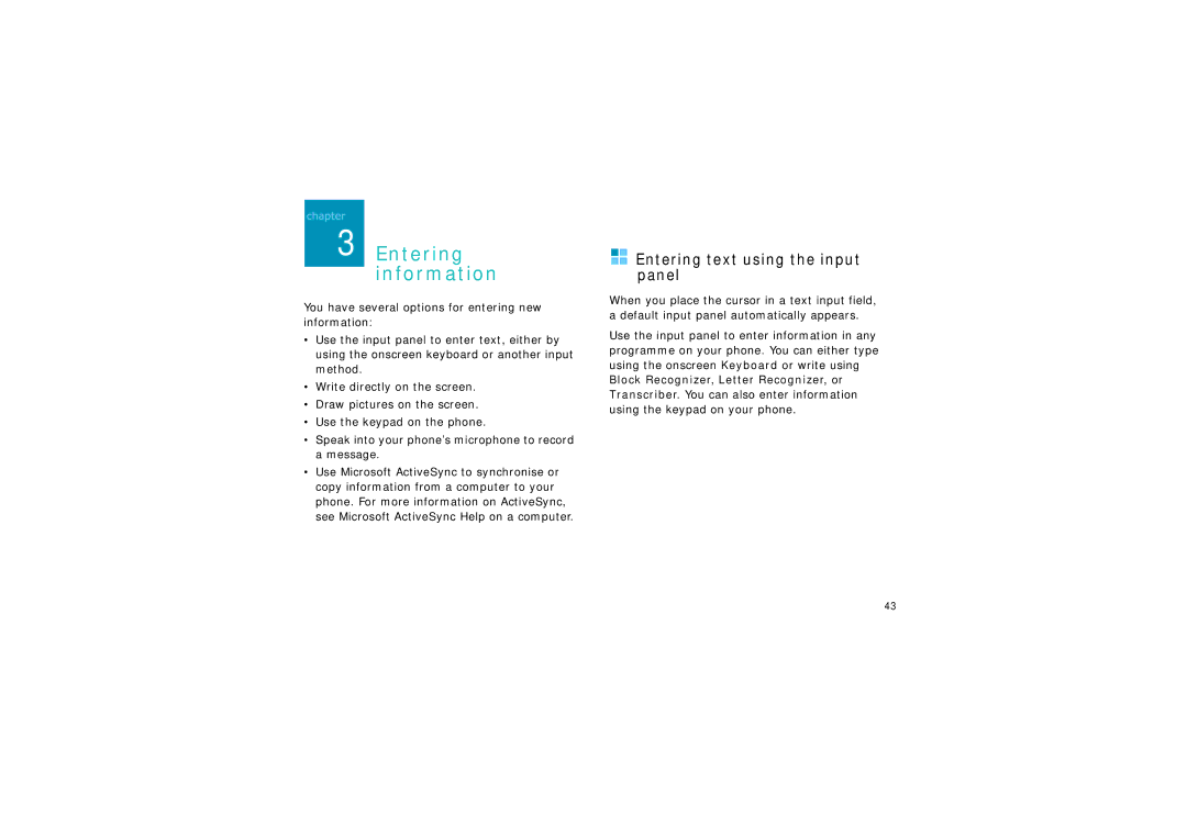 Samsung SGH-I750BKAPAN, SGH-I750DAADBT, SGH-I750DAAXEG manual Entering information, Entering text using the input panel 