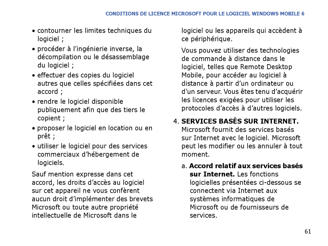 Samsung SGH-I780ZKAFTM, SGH-I780VRAXEF, SGH-I780ZKABOG manual Logiciel ou les appareils qui accèdent à ce périphérique 