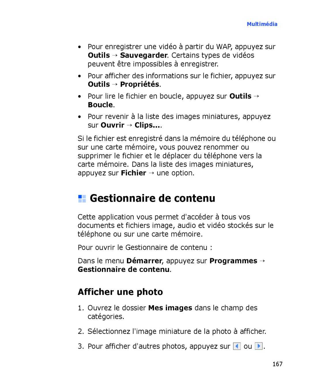 Samsung SGH-I780VRAXEF, SGH-I780ZKABOG, SGH-I780VRNSFR, SGH-I780ZKAFTM manual Gestionnaire de contenu, Afficher une photo 