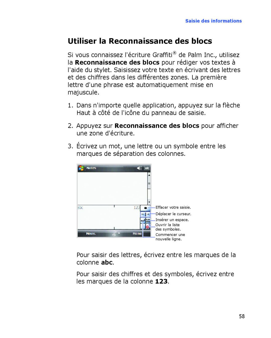 Samsung SGH-I780ZKNSFR, SGH-I780VRAXEF, SGH-I780ZKABOG, SGH-I780VRNSFR, SGH-I780ZKAFTM Utiliser la Reconnaissance des blocs 