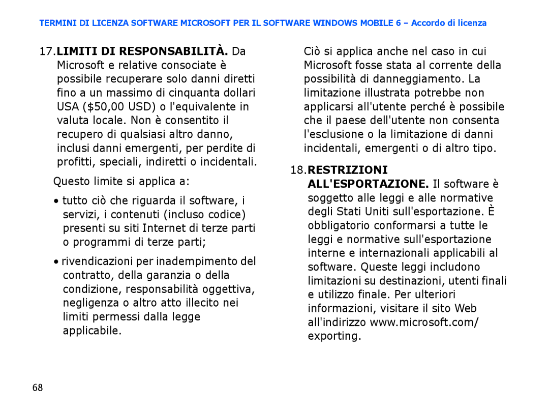 Samsung SGH-I780VRAITV, SGH-I780ZKNITV, SGH-I780VRAWIN, SGH-I780VRNTIM, SGH-I780ZKAITV manual Questo limite si applica a 