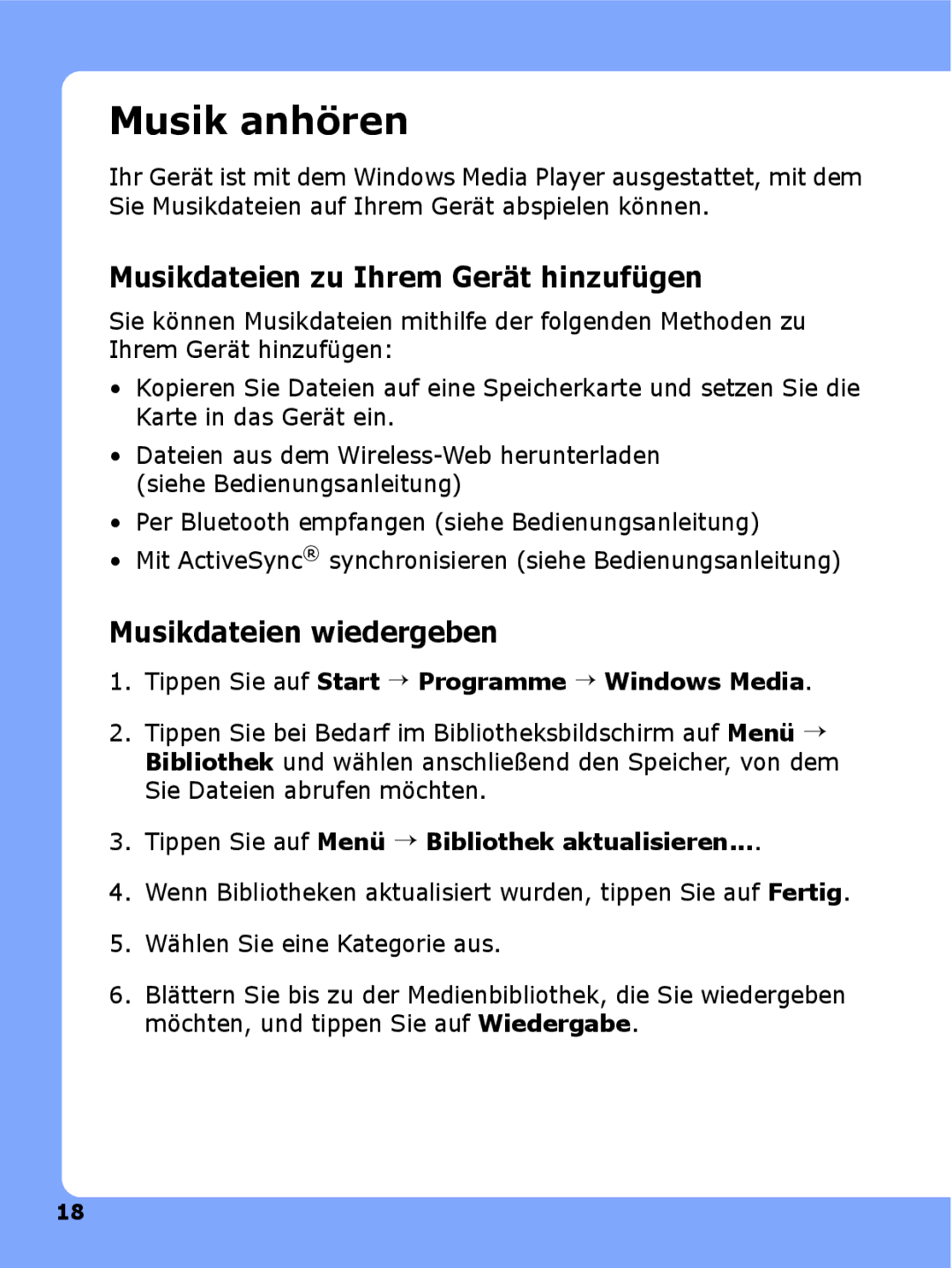 Samsung SGH-I780ZKNDBT, SGH-I780ZKNVD2 Musik anhören, Musikdateien zu Ihrem Gerät hinzufügen, Musikdateien wiedergeben 