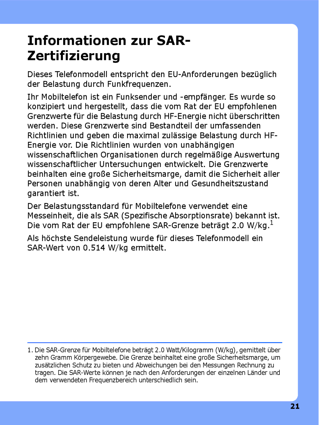 Samsung SGH-I780ZKCDBT, SGH-I780ZKNVD2, SGH-I780ZKADBT, SGH-I780ZKAVD2, SGH-I780ZKAXEG Informationen zur SAR Zertifizierung 