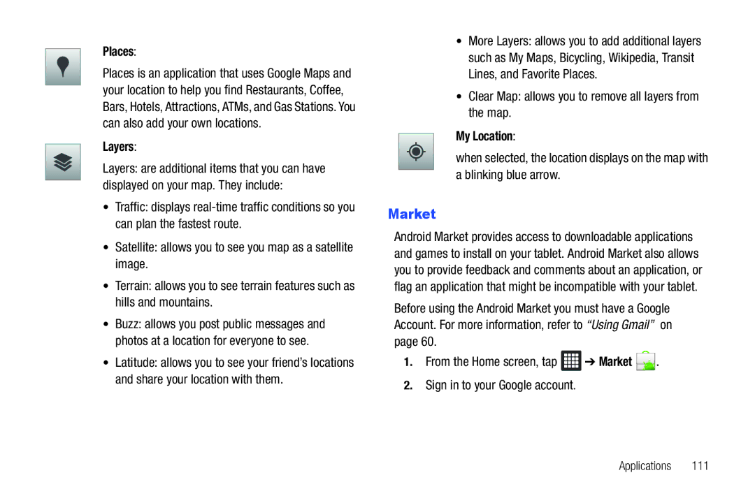 Samsung SGH-I987 user manual Market 