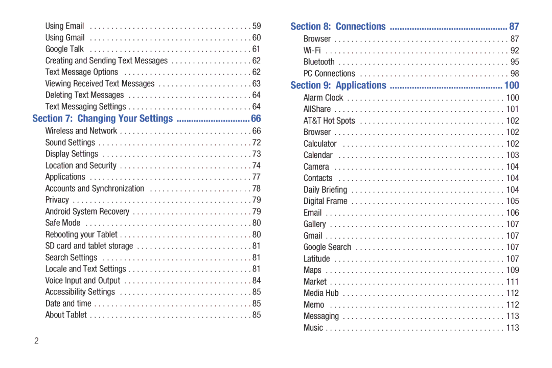 Samsung SGH-I987 user manual Connections, Applications 