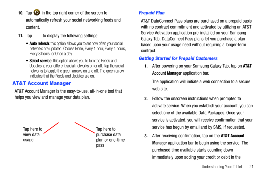 Samsung i987, SGH-I987ZKAATT user manual AT&T Account Manager, Prepaid Plan, Getting Started for Prepaid Customers 