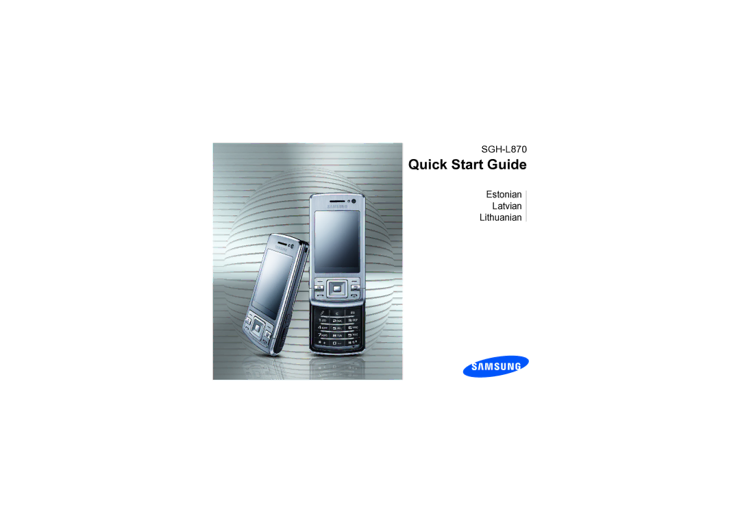 Samsung SGH-L870TSASEB manual Quick Start Guide 