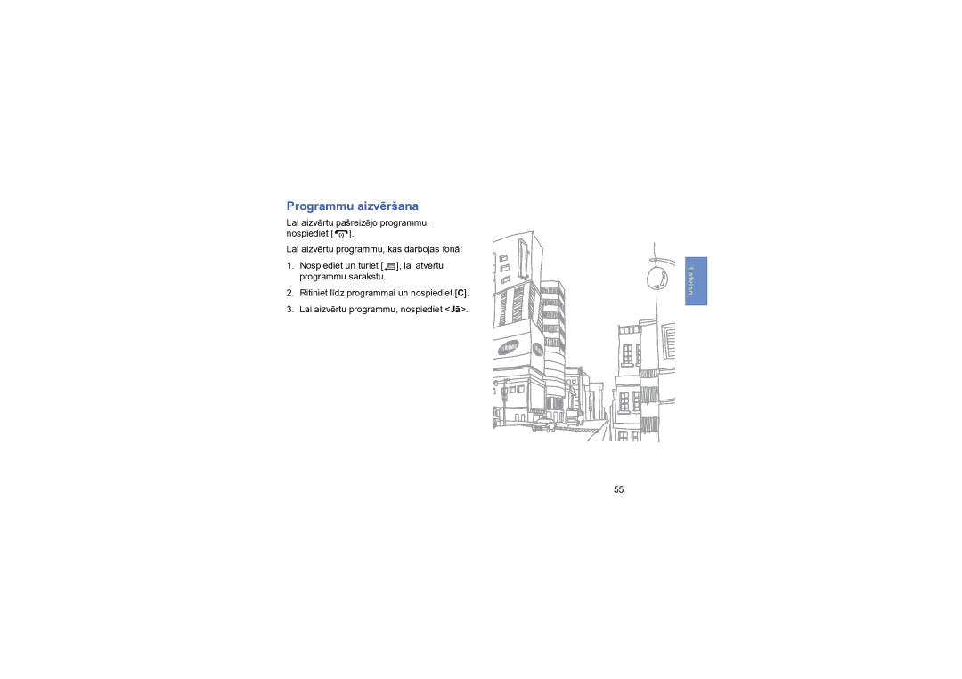 Samsung SGH-L870TSASEB manual Programmu aizvēršana 