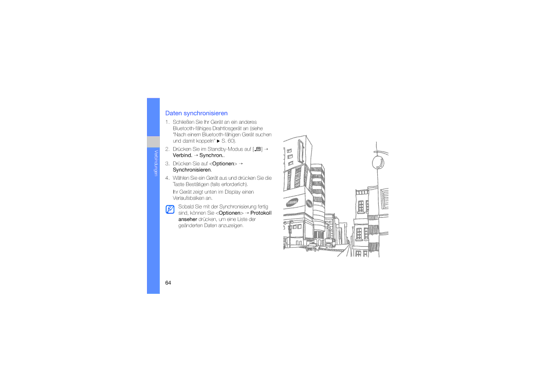 Samsung SGH-L870TSAMOT, SGH-L870TSASWC, SGH-L870TSADBT, SGH-L870TSADTM manual Daten synchronisieren 