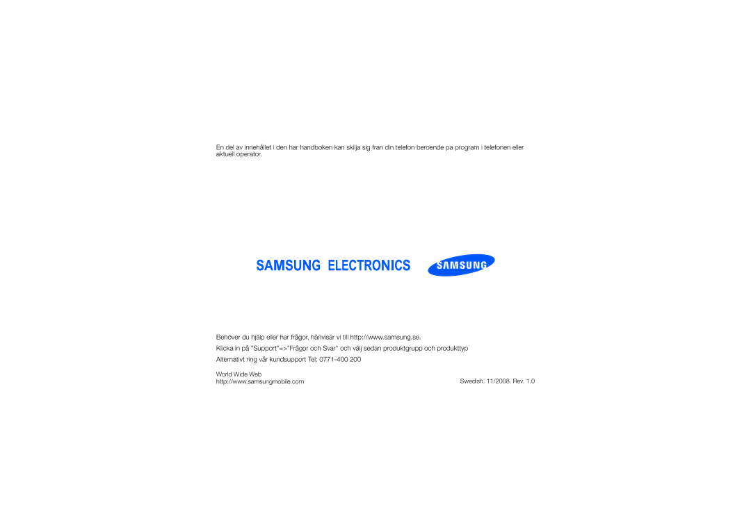 Samsung SGH-L870TSAXEE manual World Wide Web 