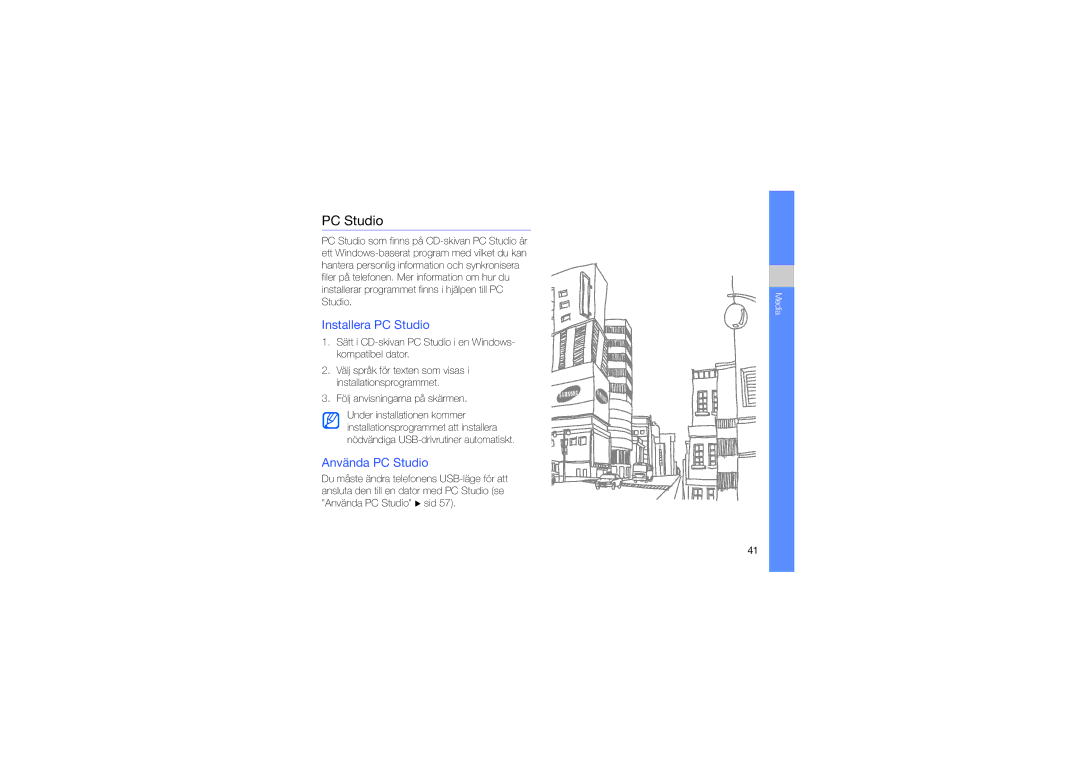 Samsung SGH-L870TSAXEE manual Installera PC Studio, Använda PC Studio, Följ anvisningarna på skärmen 