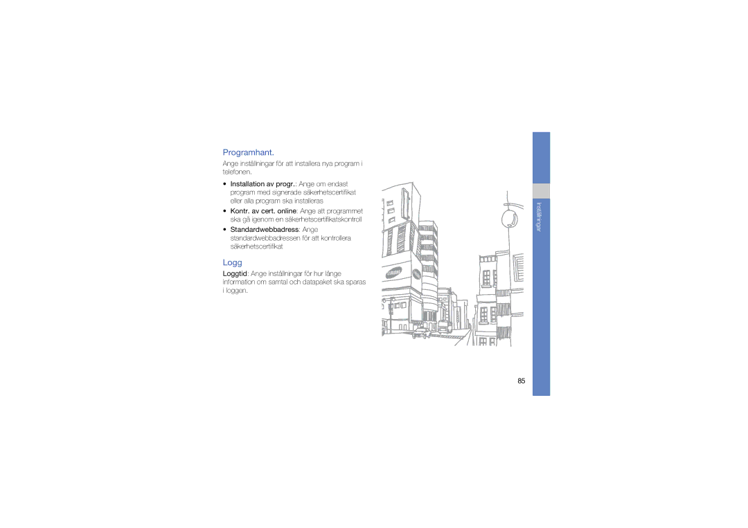 Samsung SGH-L870TSAXEE manual Programhant, Logg 