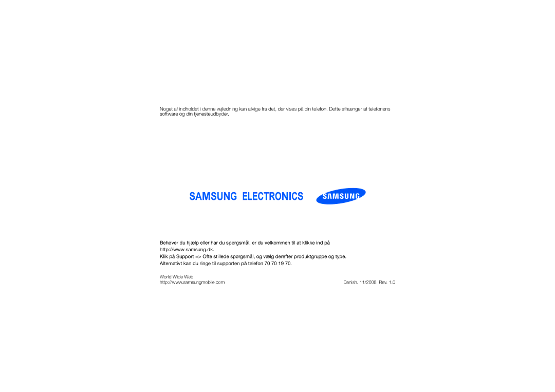 Samsung SGH-L870TSAXEE manual World Wide Web 