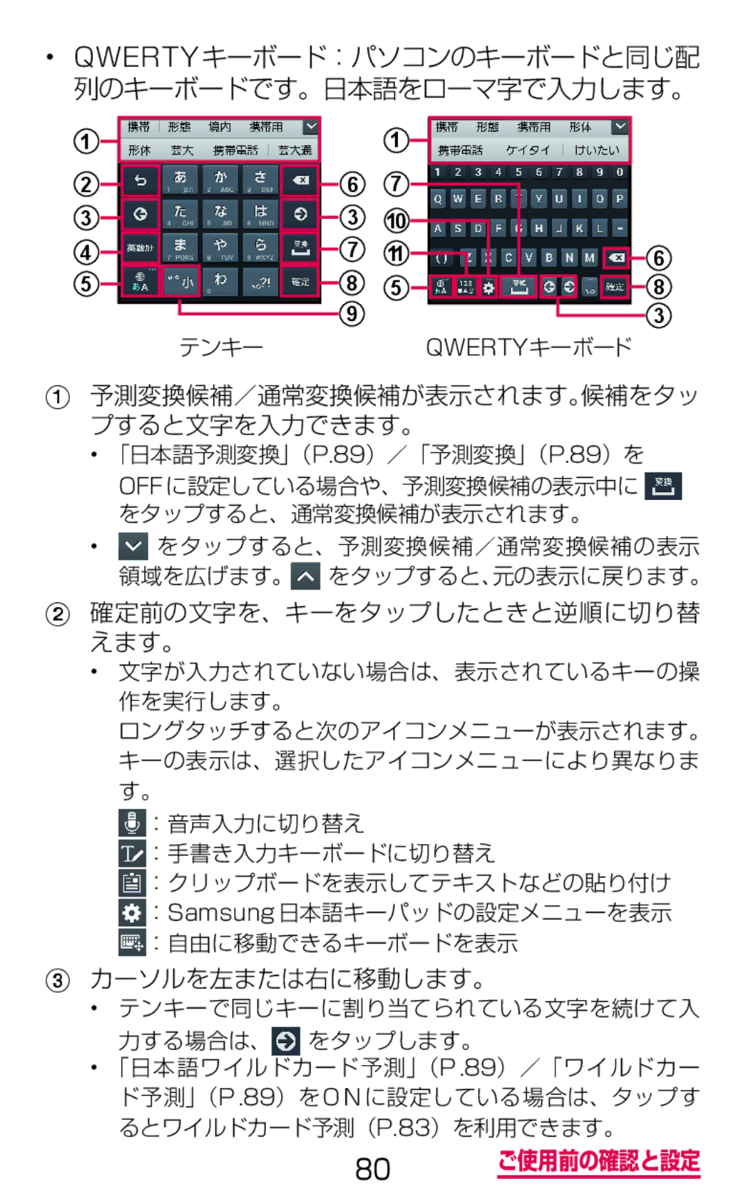 Samsung SGH-N075ZIEDCM, SGH-N075ZBEDCM, SGH-N075ZWEDCM manual Qwertyキーボード：パソコンのキーボードと同じ配 列のキーボードです。日本語をローマ字で入力します。 