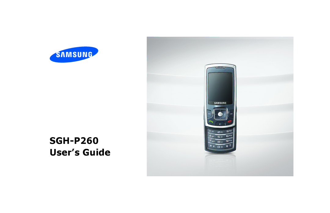 Samsung SGH-P260TSAFOP manual SGH-P260 User’s Guide 