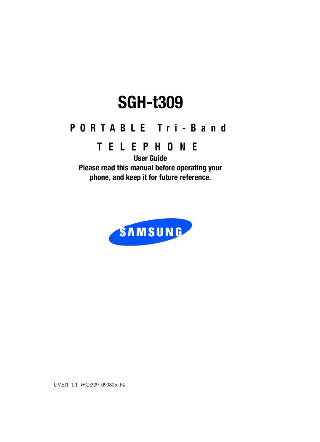 Samsung SGH-t309 manual 