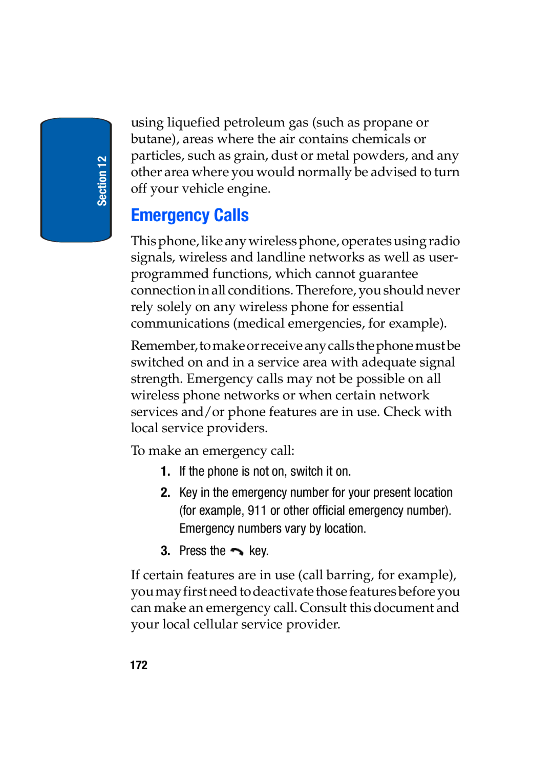 Samsung SGH-t309 manual Emergency Calls, If the phone is not on, switch it on 