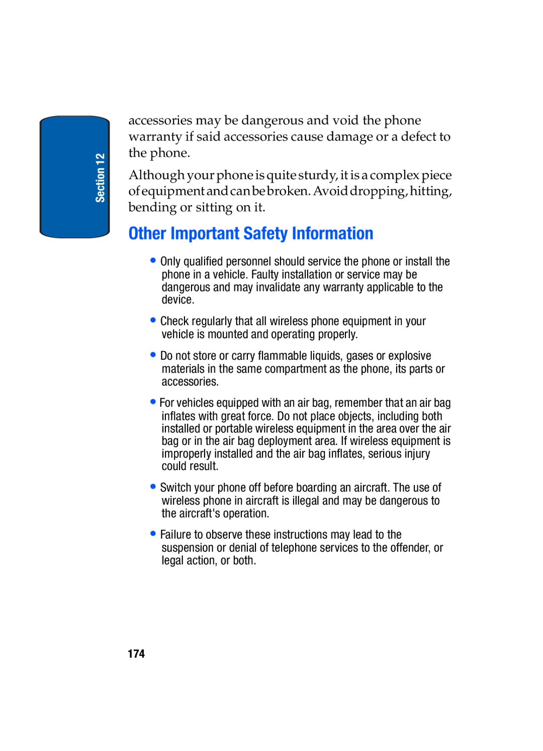 Samsung SGH-t309 manual Other Important Safety Information 