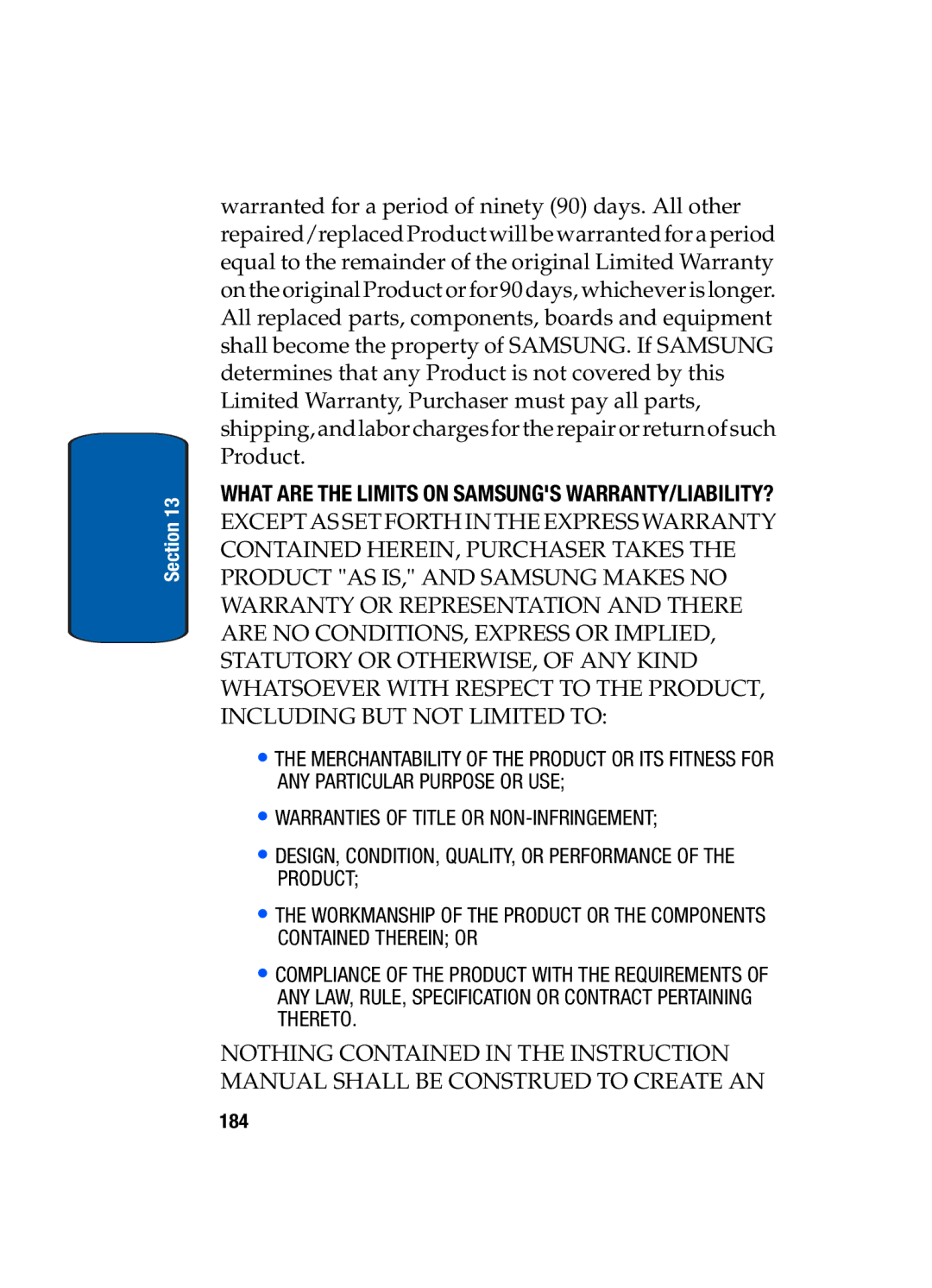 Samsung SGH-t309 manual 184 