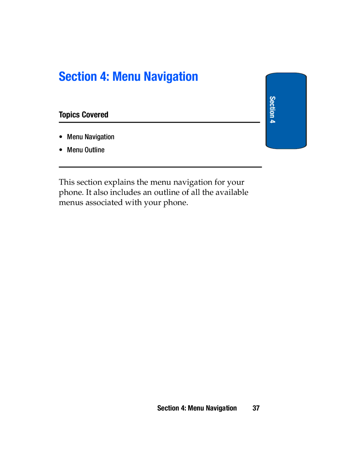 Samsung SGH-t309 manual Menu Navigation 