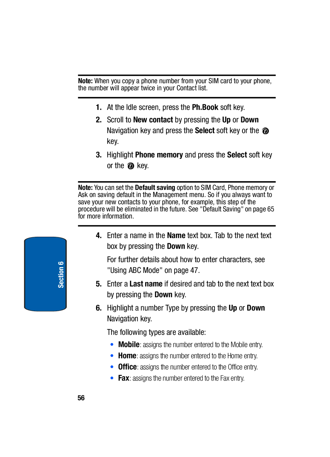 Samsung SGH-t309 manual Section 