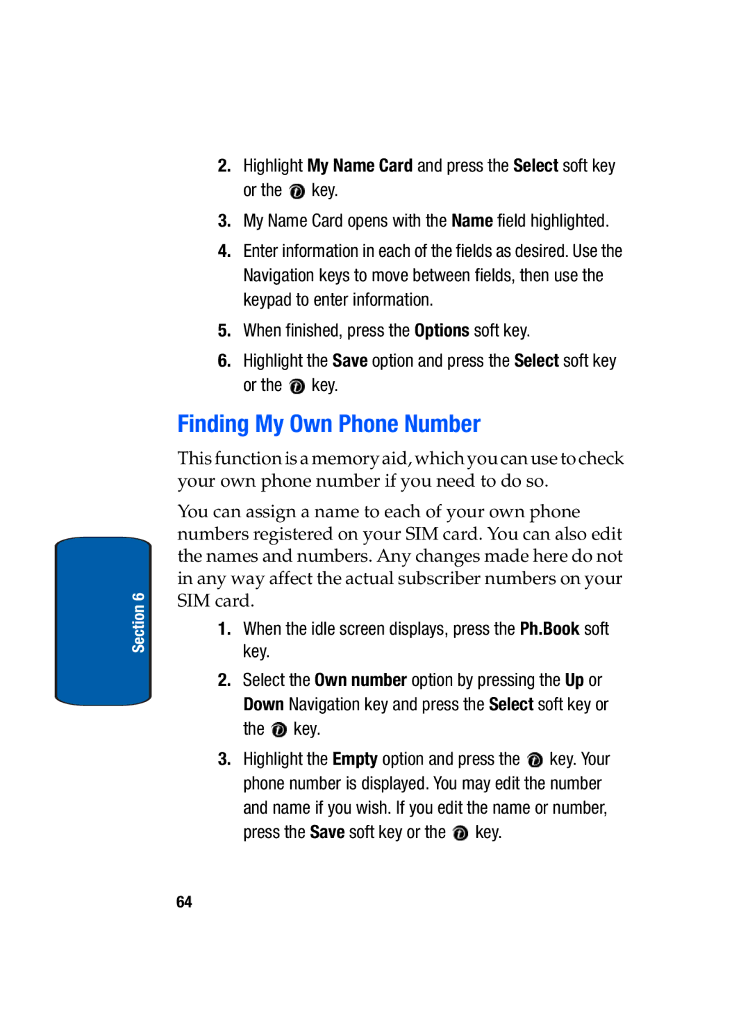 Samsung SGH-t309 manual Finding My Own Phone Number 