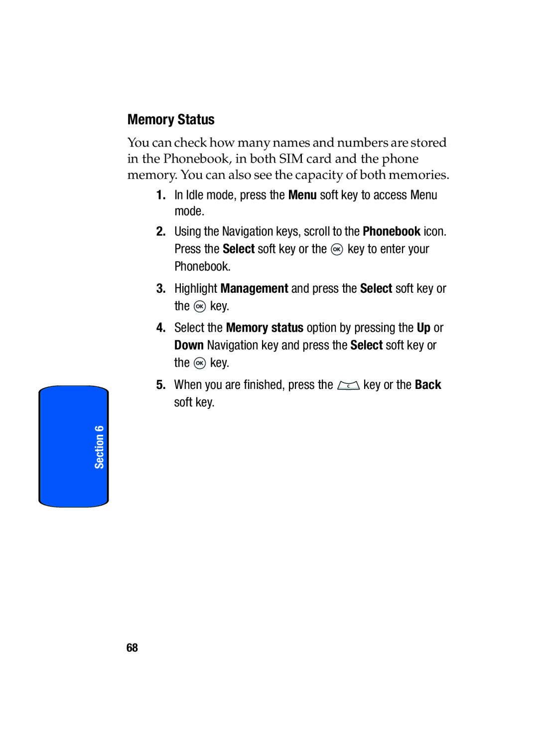 Samsung SGH-t509s manual Memory Status 