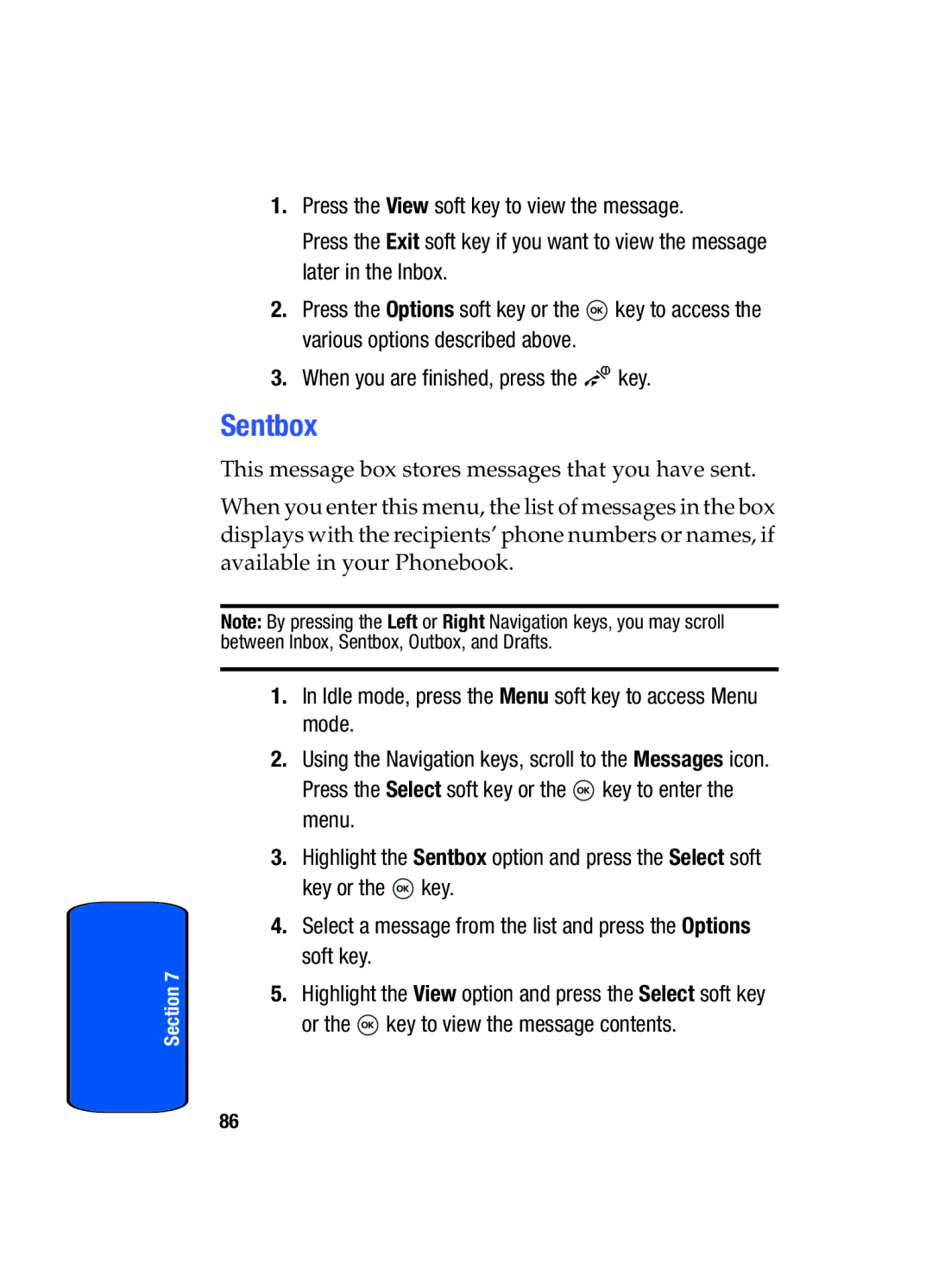 Samsung SGH-t509s manual Sentbox 